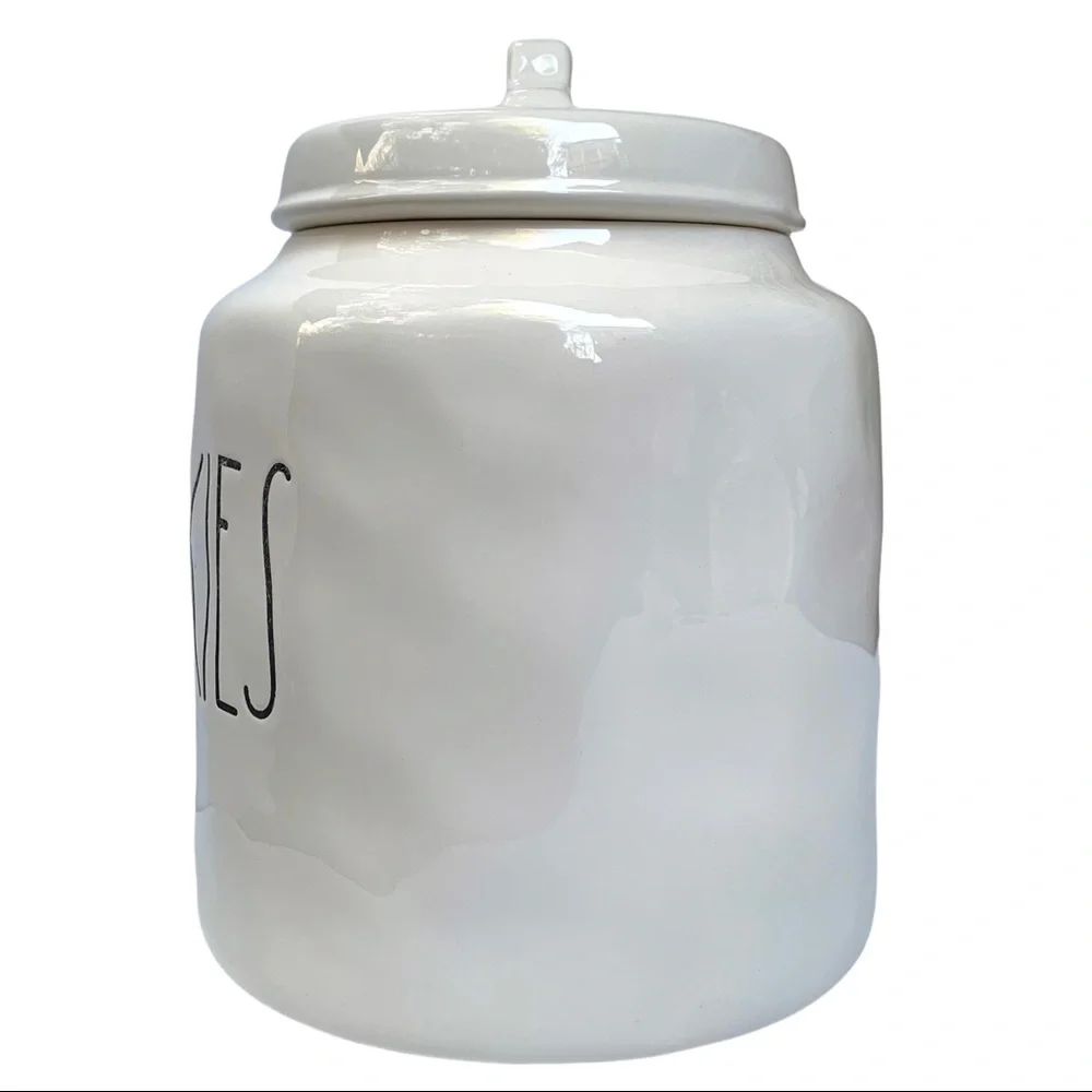 Rae Dunn COOKIES Canister Jar Ceramic 8 Inch Tall Chubby Dimples NWT 2017 OG HTF - Picture 4 of 15